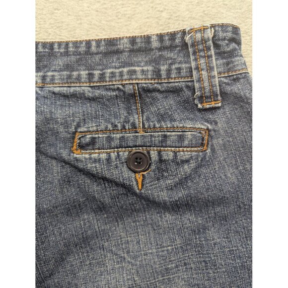 VINTAGE Zena Jeans Shorts Womens 14 Blue Denim Bermuda Cutoff Raw Hem 2000s - Picture 10 of 14
